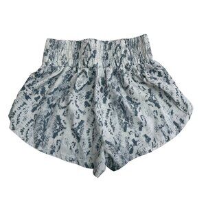 Shein Womens Snake Print Elastic Waist Shorts Small Gray Lightweight